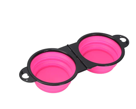 Portable Pet Bowl - Foldable for Outdoor Adventures (One Set)