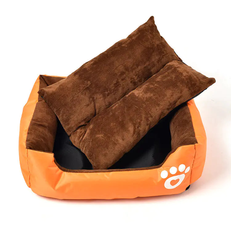 Factory Direct Soft Cotton Pet Bed with Paw Print Design
