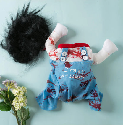 Halloween Pet Costume for Small Dogs with Knife Prop