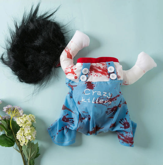 Halloween Pet Costume for Small Dogs with Knife Prop
