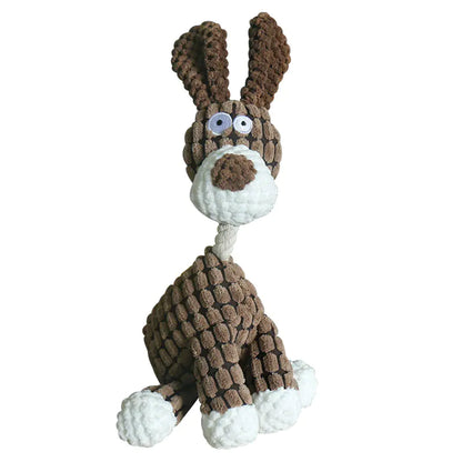 Corduroy Chew Toy for Dogs with Squeaker & Molar Design