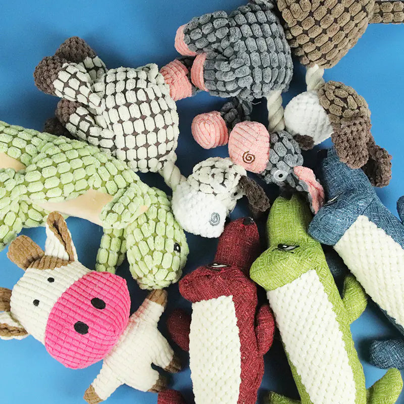 Durable Chew Dog Toys - Cartoon Plush Pet Toys