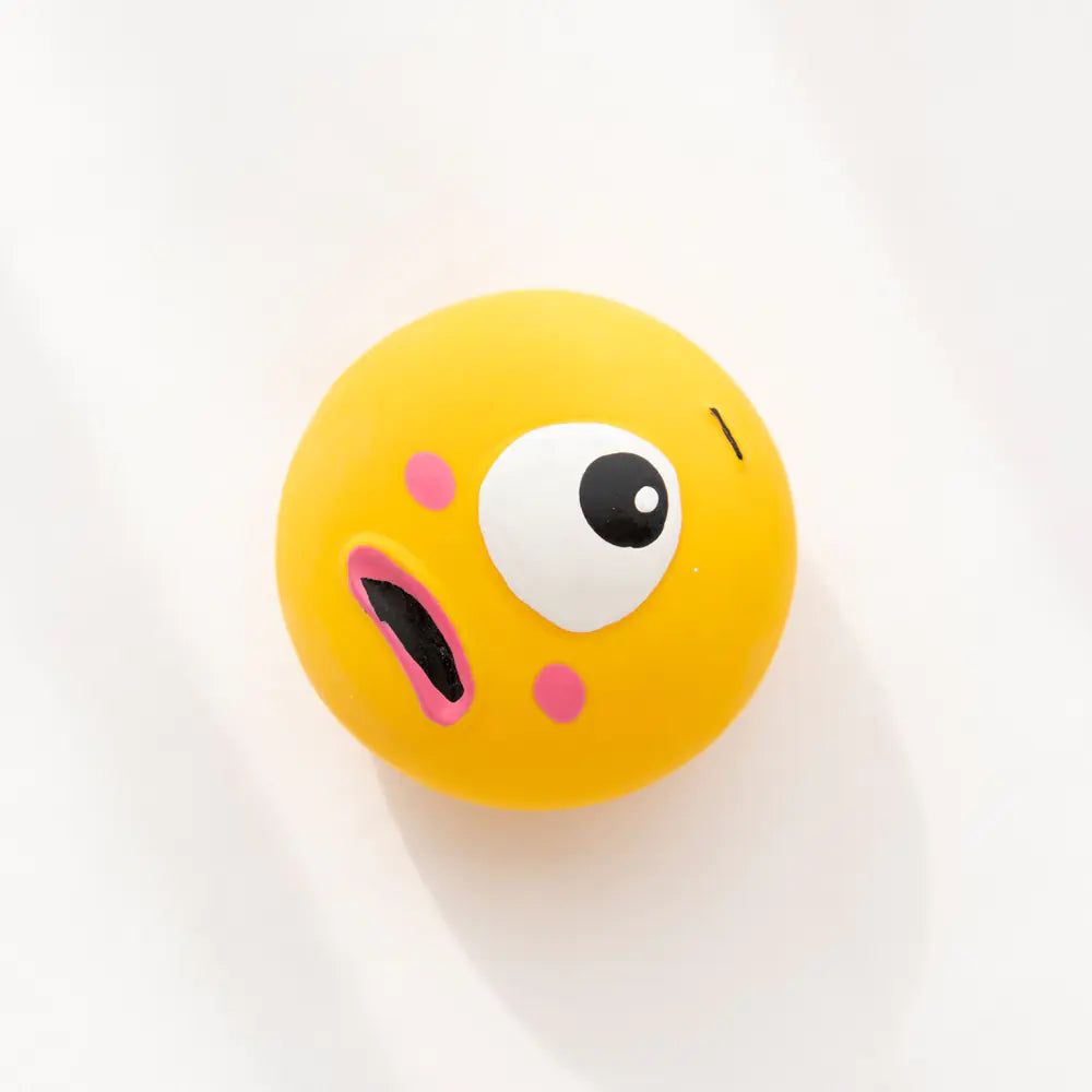 Cute Cartoon Big Eyeball Dog Interactive Latex Toy Ball