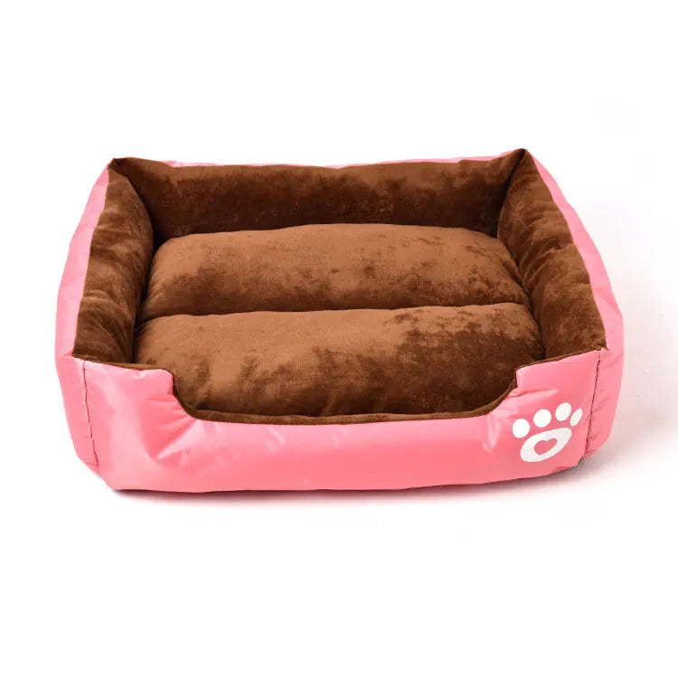 Factory Direct Soft Cotton Pet Bed with Paw Print Design