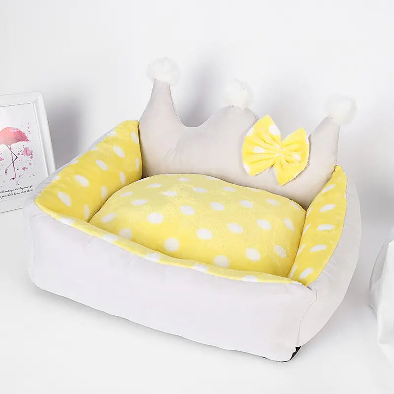 Crown Dog Bed - Thick Pet Nest for Comfort