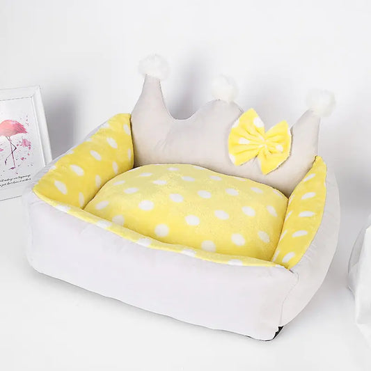 Crown Dog Bed - Thick Pet Nest for Comfort